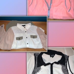 Bundle of 3 sheer dress shirts